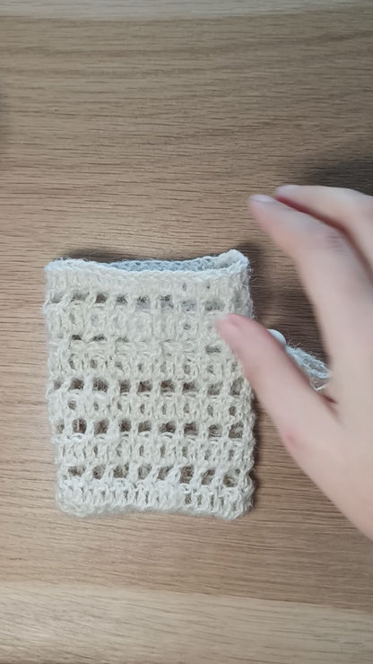 Pochette à savon fait main en fibre de chanvre